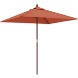  Vrtni suncobran s drvenim stupom terakota 198 x 198 x 231 cm | shoptok.hr