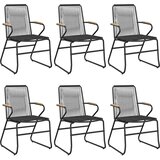  7-dijelni vrtni blagovaonski set od PVC ratana crni Crna Dužina stola 200 cm | shoptok.hr