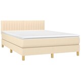  Krevet box spring s madracem LED krem 140x190 cm od tkanine | shoptok.hr