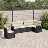 vidaXL 6-dijelni set vrtnih sofa s jastucima crni od poliratana | shoptok.hr