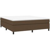  Box spring postelja z vzmetnico temno rjava 160x200 cm blago | Shoptok.si