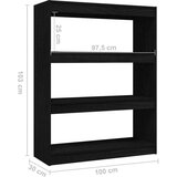 Ormarić za knjige / sobna pregrada crni 100x30x103 cm borovina | shoptok.hr