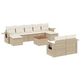Maison Chic Seti vrtnega pohištva - Vrtna garnitura - Vrtni pohištvo set 10-delna z blazinami bež poli ratan, (21821303) | Shoptok.si