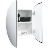  Kupaonski ormarić s okruglim ogledalom LED bijeli 47x47x17,5 cm | shoptok.hr