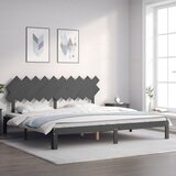 vidaXL okvir za krevet s uzglavljem sivi 200 x 200 cm od masivnog drva | shoptok.hr