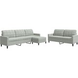 vidaXL 3-dijelni set sofa s jastucima svjetlosivi baršunasti | shoptok.hr
