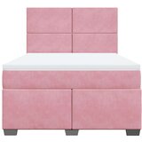 vidaXL box spring postelja z vzmetnico roza 160x200 cm žamet, (21304470) | Shoptok.si