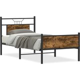Maison Chic Posteljni okvir - Enojna postelja - Postelja za odrasle brez vzmetnice hrast 80x200 cm inženirski les-J7218, (21775010) | Shoptok.si
