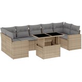 Maison Chic Seti vrtnega pohištva - Vrtna garnitura - Vrtni pohištvo set 8-delna z blazinami bež poli ratan, (21799453) | Shoptok.si