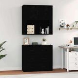  Visoka komoda crna od konstruiranog drva | shoptok.hr