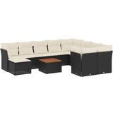  The Living Store Vrtna sedežna garnitura 11-delna z blazinami črn poli ratan - Vrtna Sedežna Garniture, (21446757) | Shoptok.si