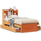 vidaXL Krevet s regalom za knjige bez madraca 90 x 200 cm od borovine | shoptok.hr