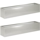  Vrtna saksija 2 kom. Srebrna 80 x 20 x 20 cm Nehrđajući čelik | shoptok.hr