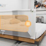  Zaštitna ograda za krevet 180 cm Navlaka 48 Bijelo-siva | shoptok.hr