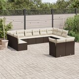  12-dijelni set vrtnih sofa od poliratana s jastucima smeđi | shoptok.hr