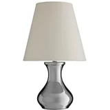 Krem/u srebrnoj boji metalna stolna lampa s tekstilnim sjenilom (visina 36 cm) Nell –