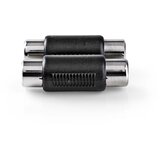 Nedis Stereofonski avdio adapter 2 RCA ženski na žensko Stabilna povezava, Črna, (5000218662) Cene