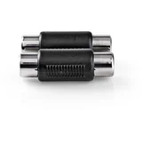 Stereofonski avdio adapter 2 RCA ženski na žensko Stabilna povezava, Črna, (5000218662)