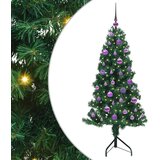 vidaXL Kotično umetno božično drevo Zelena 150 cm PVC in kovina | Shoptok.si