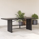  Vrtni stol sa staklenom pločom crni 190x80x75 cm od poliratana | shoptok.hr