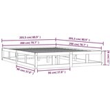  Posteljni okvir 200x200 cm iz trdnega lesa, (20795043) | Shoptok.si