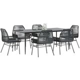 vidaXL 7-dijelni vrtni blagovaonski set s jastucima crno | shoptok.hr