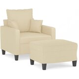  Fotelja s tabureom krem 60 cm od tkanine | shoptok.hr