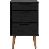  Noćni ormar s ladicama Crna 40 x 35 x 65 cm Masivna borovina | shoptok.hr