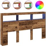 Ormarić Omarica za vzglavje postelje LED starinski les 180x17x102 cm | Shoptok.si
