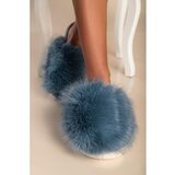 Fenzy Copati Z Umetnim Krznom, Svetlo Modri | Shoptok.si