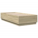  Okvir za krevet s LED svjetlima boja hrasta 100 x 200 cm drveni | Eponuda.com