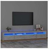  TV ormarić s LED svjetlima siva boja betona 240x35x40 cm | shoptok.hr