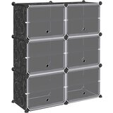 vidaXL Organizator za shranjevanje kock s 6 kockami in vrati Black PP | Shoptok.si