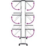  Stalak za sušenje rublja 3 razine i kotači srebrni 60x70x129 cm | Eponuda.com