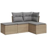  4-dijelni set vrtnih sofa s jastucima bež od poliratana | shoptok.hr
