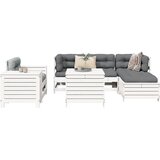  7-dijelni set vrtnih sofa bijeli od masivne borovine | shoptok.hr
