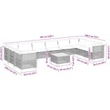  11-dijelni set vrtnih sofa od poliratana s jastucima sivi | shoptok.hr
