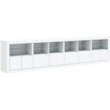  Komoda s LED svjetlima bijela 283x37x67 cm Slike