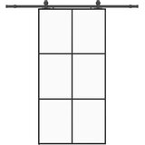  Klizna vrata s priborom crna 102 x 205 cm od ESG stakla | shoptok.hr