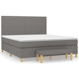  Box spring postelja z vzmetnico temno siva 160x200 cm blago, (20789999) | Shoptok.si