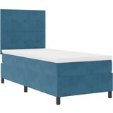 Box Postelja s pomičnim dnom in vzmetnico Temno modra 90x200 cm Žamet, (22051525) | Shoptok.si