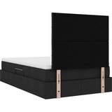 vidaXL Krevet S LED lampica s uzglavljem Crna 120 x 200 cm tkanina | shoptok.hr