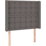  Uzglavlje s ušima sivi 93x16x118/128 cm od umjetne kože | shoptok.hr
