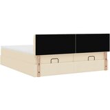  Otomanski posteljni okvir z vzmetnicami krem 160x200 cm blago, (21653206) | Shoptok.si