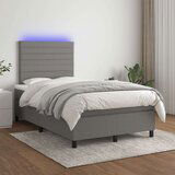  Krevet box spring s madracem LED tamnosivi 120 x 200 cm tkanina Cijene