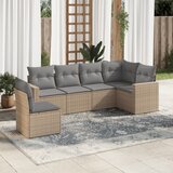  6-dijelni set vrtnih sofa s jastucima bež od poliratana | shoptok.hr