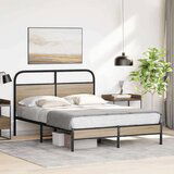 vidaXL Okvir kreveta bez madraca dimljena boja hrasta 140x190cm drveni | shoptok.hr