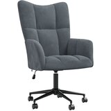 The Living Store Stol za sproščanje temno siv žamet - Stol Za Sproščanje, (21420365) | Shoptok.si
