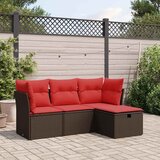  4-dijelni set vrtnih sofa od poliratana s jastucima smeđi | shoptok.hr