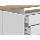 CARRYHOME ŠIROKA KOMODA, bela, hrast artisan | Shoptok.si